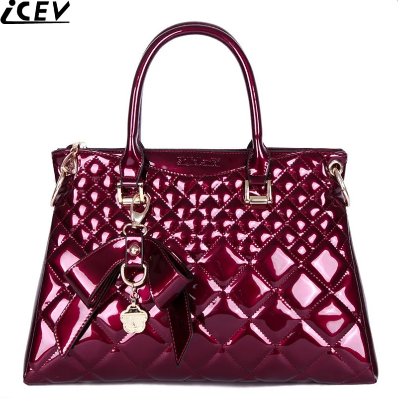 Luxury designer handbags high quality patent leather women