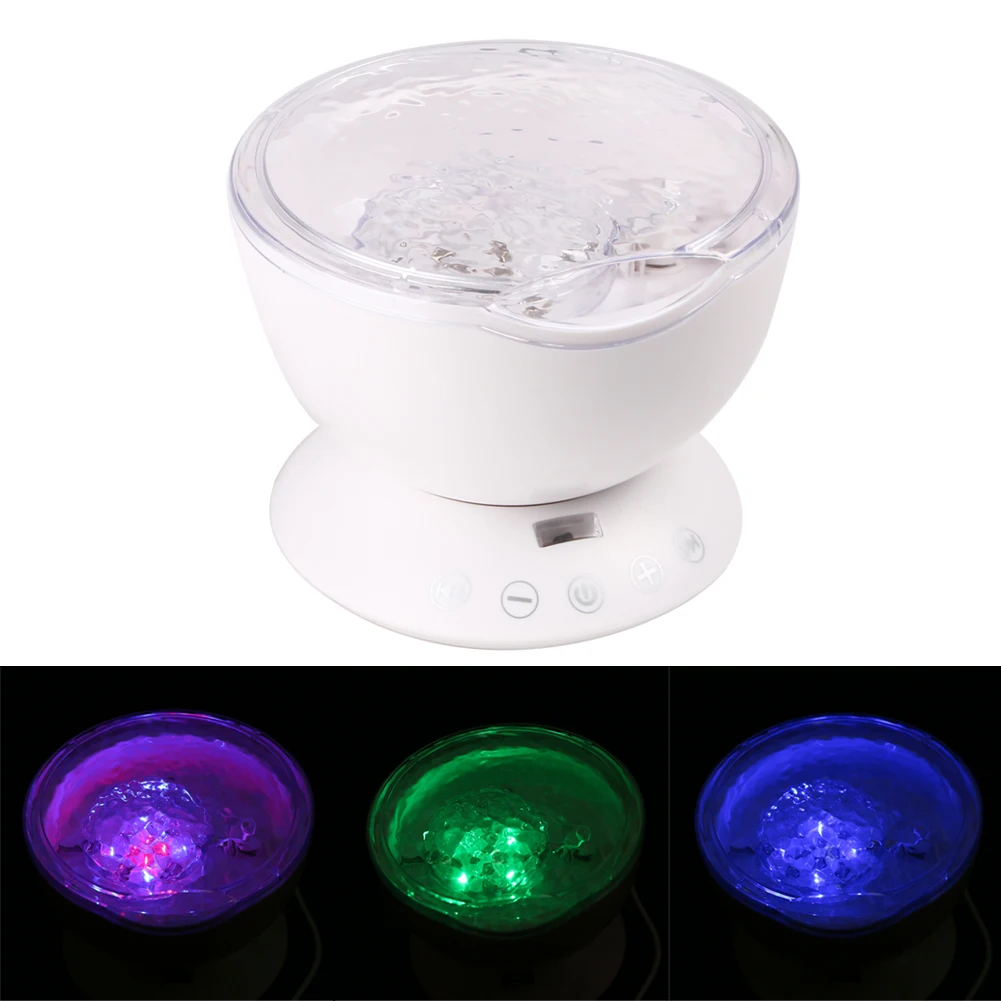 

Romantic Colorful Ocean Sound Projector Lamp Capable Desktop LED Night Light Lamp Of Remote Control Connector Holiday Gift