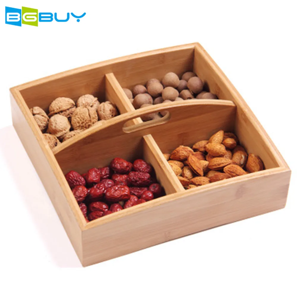 

Natural Bamboo Square Dried Fruit Dish Plate New Creative Living Room Candy Nut Dish Snack Dried Fruit Plate Snack Tools
