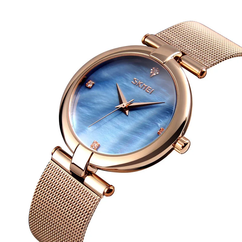

SKMEI Ladies Watch Wrist Quartz Waterproof Watch Simple Stainless Steel Female Clock Women Dress Watches Relogio Feminino 9177