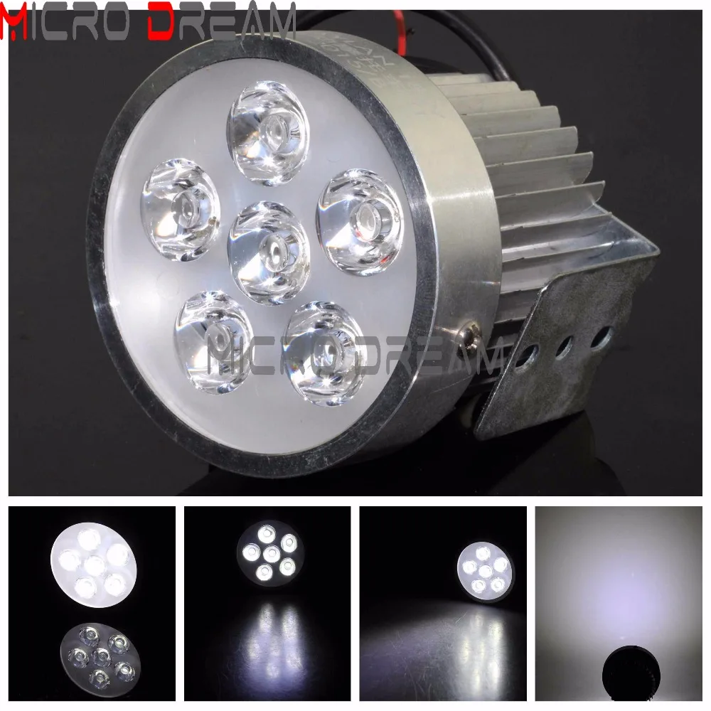 

Silver Motorcycle Aluminum Waterproof 6pcs*3w LED Headlight Auxiliary Fog Light Universal Spotlight For Harley Bobber Chopper