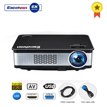 Excelvan Z720 мультимедийный проектор 1280*768 родное разрешение 3300 люмен поддержка 1080 P HDMI VGA USB* 2 AV интерфейсы домашнего использования