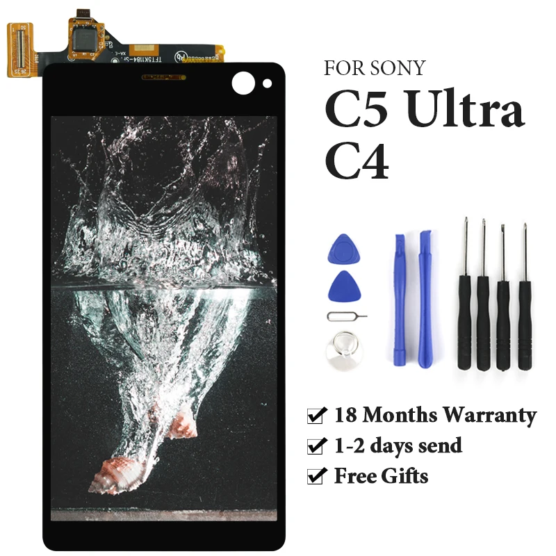 

For Sony Xperia C4 LCD Display E5303 With Touch Screen Assembly Replacement For Sony Xperia C5 Ultra LCD Screen E5506 With Tools