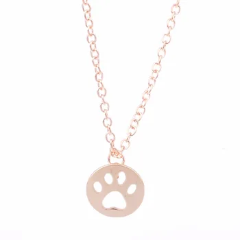

Bespmosp 24PCS/Lot Wholesale Hot Trendy Design Dog Pet Tag Delicate Dog Paw Pendant Necklace Women Men Lover Jewelry Charms Gift