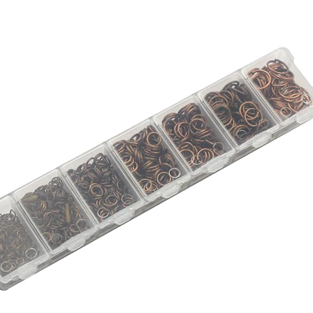 1450 Pieces 3/4/5/6/7/8/10mm DIY Jewelry Findings Single Loop Round Open Jump Rings Findings Accessories