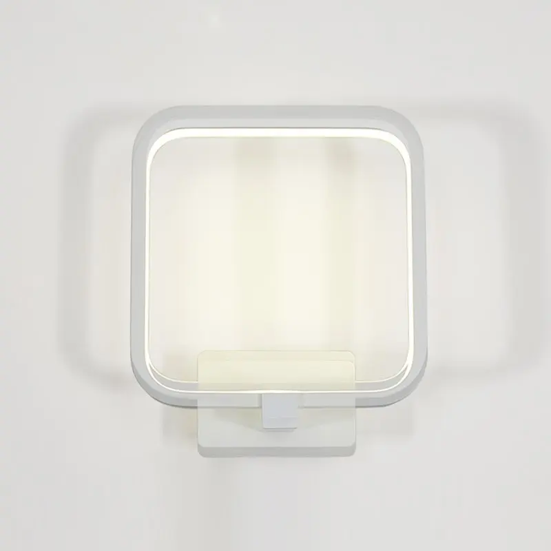 Современный светодиодный настенный светильник для спальни, модный алюминиевый белый круглый настенный светильник, балкон, коридор настенные осветительные приспособления - Цвет абажура: SQUARE