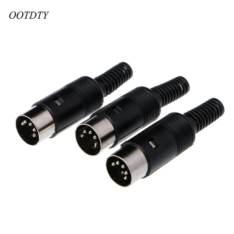 OOTDTY 3 шт. DIN штекер Кабельный соединитель 5 Pin с пластиковой ручкой|pin connector|pin pinpin |