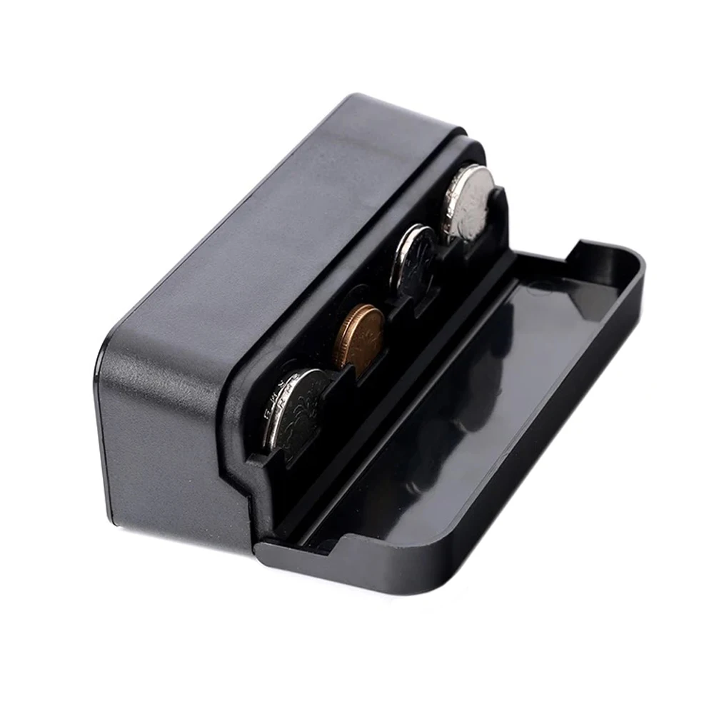 JEAZEA 1pc Car Universal Black Coins Holder Organizer Loose Change Storage Box Tray for Hyundai Toyota SUV MPV Truck Money Wallet -2