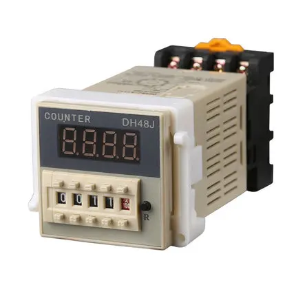 

DH48J-A DH48J-11A 220V 3A Electrical Digital Counter,Preset 11 Feet 8 Feet Relay With Power Failure Memory Function with base