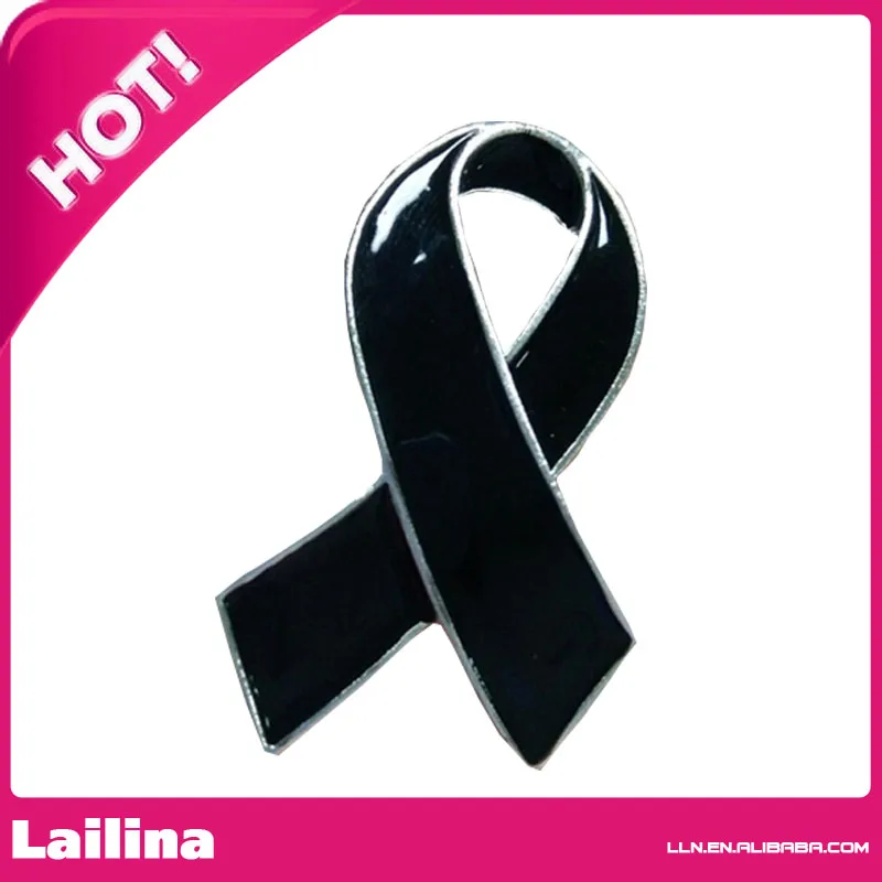 

Funeral memorial brooch Black Enamel Ribbon Brooch Pin