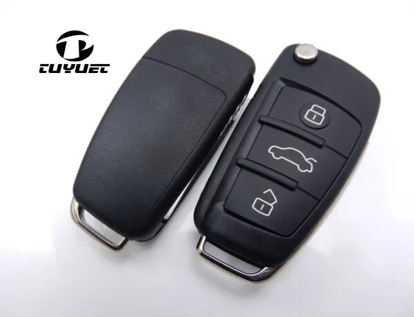 3 Buttons Folding Flip Remote Key Shell For Audi A4L A6L Q7 Car Blanks Fob Case Uncut Blade | Автомобили и мотоциклы