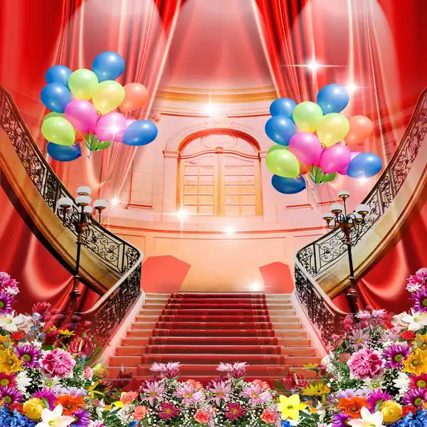 

10x10ft Photo Backgrounds Seamless Vinyl Photography Background Red Curtain Customized Wedding Stage Home Decorate Backdrops