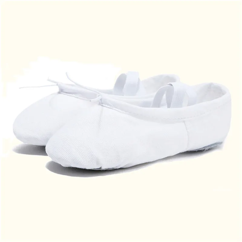 White USHINE/домашняя обувь для тренировок из кожи и ткани; розовые Тапочки для занятий йогой; Детские парусиновые балетные танцевальные туфли для девочек, женщин и детей - Цвет: White
