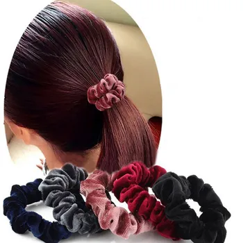 

Elastic hair rope ring Elastic hair rope for girls hair braider Velvet Elastic Hair Bands Scrunchy Y618