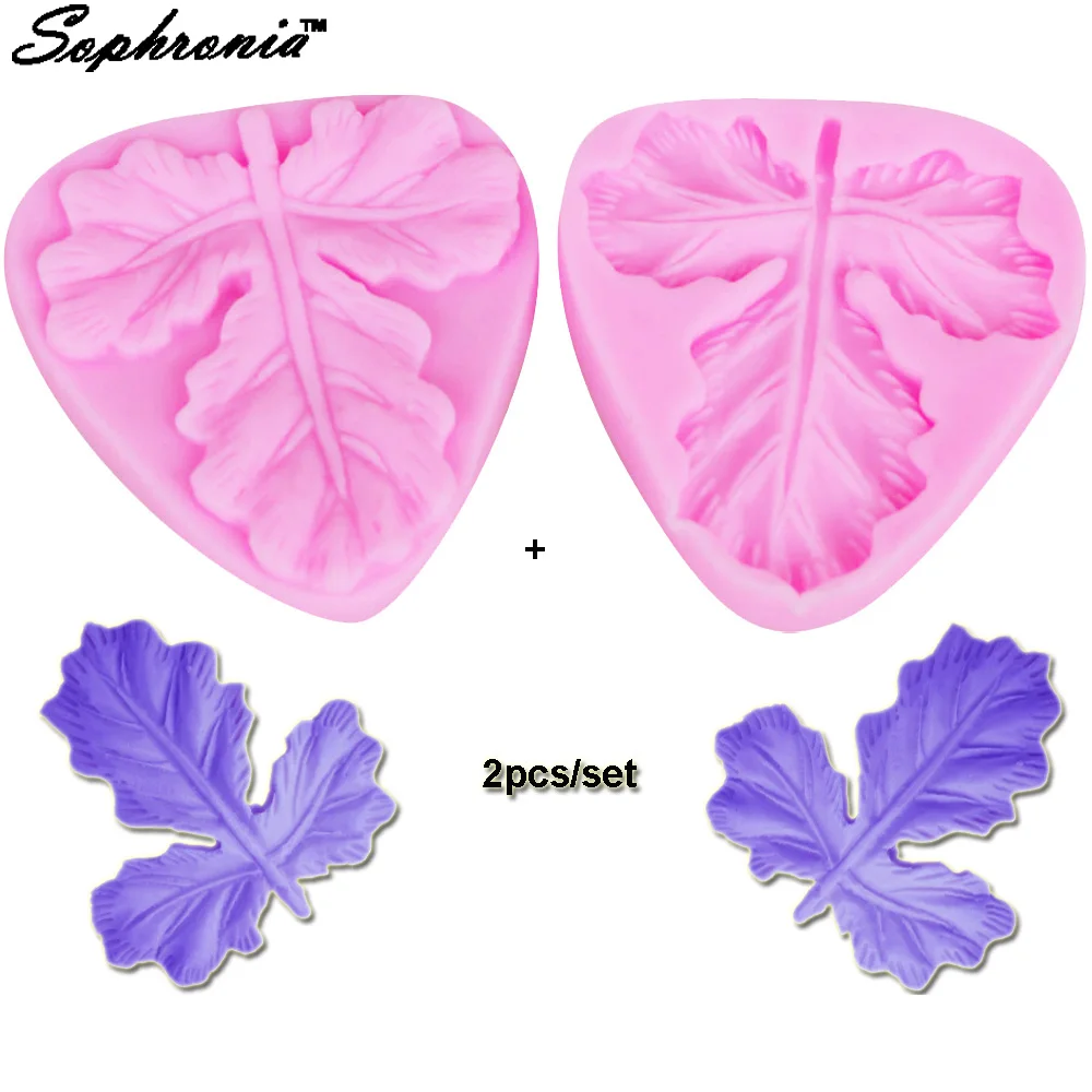 Sophronia Flower Petal Maple Leaf Silicone Cake Mold Chocolate Baking DIY Fondant Decorating Tools M366 6*6*0.8(0.6) | Дом и сад