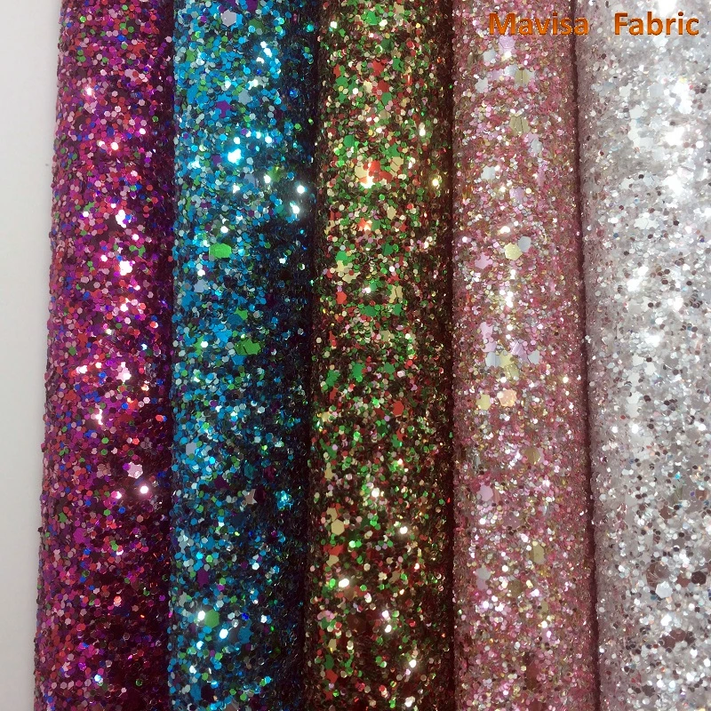 1PCS A4 SIZE 21X29cm Synthetic Leather Artificial Chunky Glitter Fabric For Bow DIY handbags shoes MK068 | Дом и сад