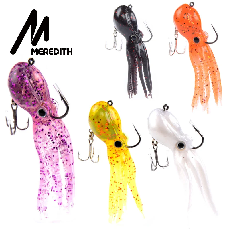 Meredith 7 шт. 3 размера искусственный Осьминог Мормышка с длинным хвостом мягкие