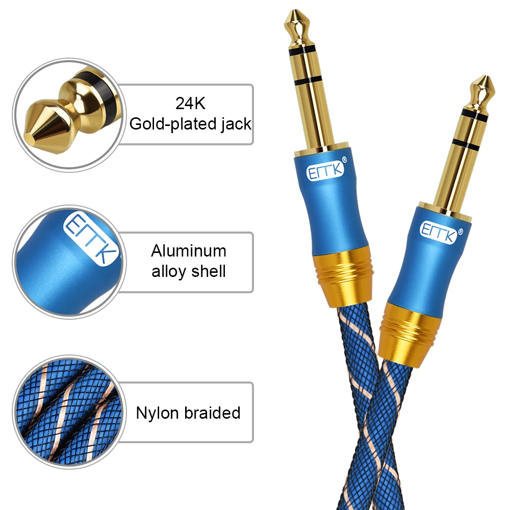 EMK 6 35 мм Aux кабель двойной 5 Штекерный штекер аудиокабель 2 м 3 8 10 Hifi для микшера