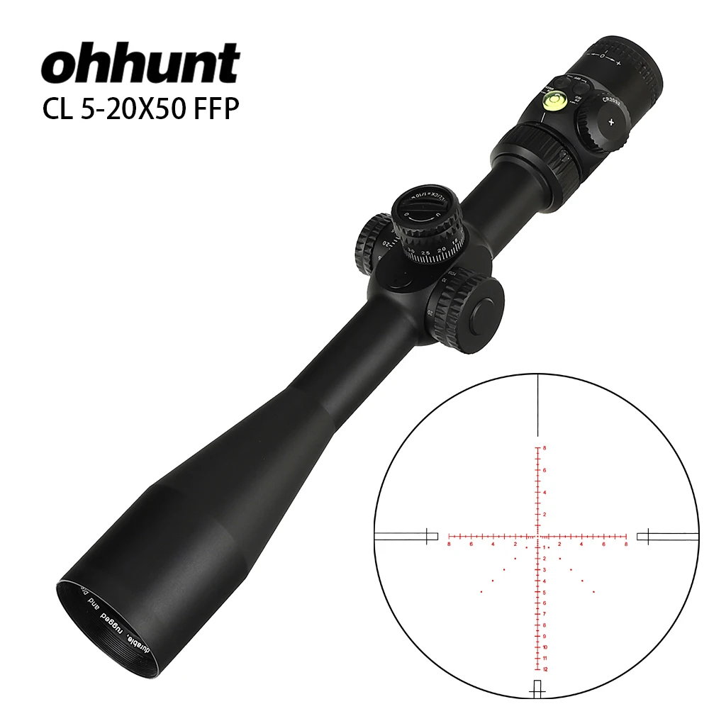 Ohhunt CL 5-20X50 FFP охотничий прицел оптические прицелы красный зеленый с подсветкой Стекло травленая сетка тактический прицел для винтовки