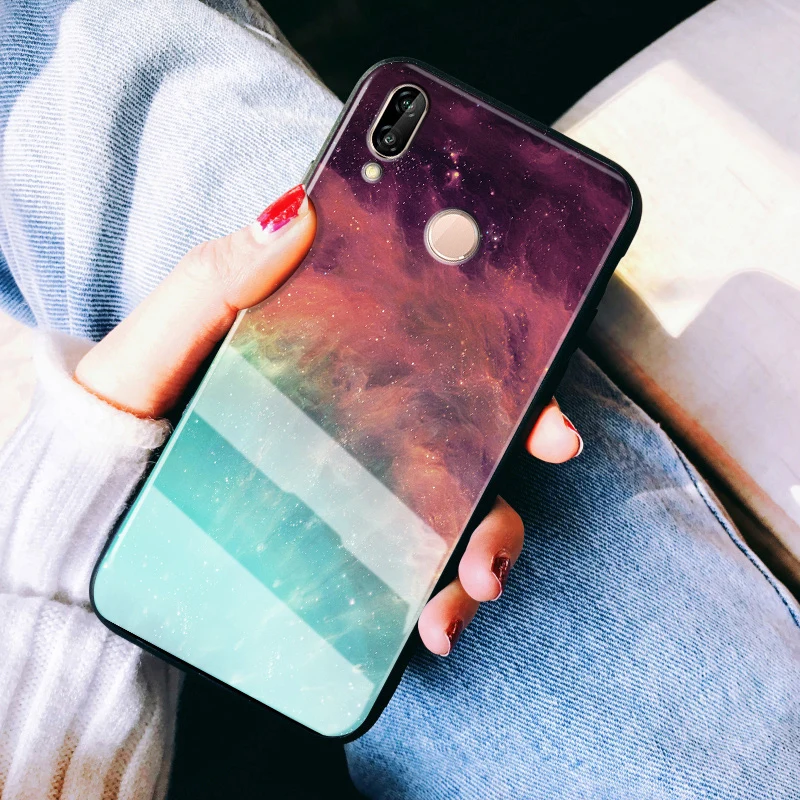 Чехол GFAITH из закаленного стекла для HUAWEI P20 Lite чехол со звездным небом дизайн