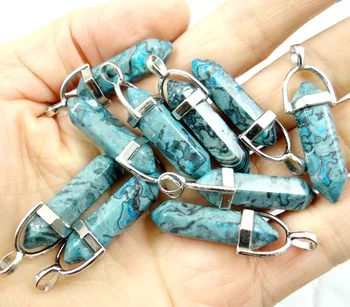 

Natural stone Crazy agates crystal Quartz pillar Pendants & necklaces making Jewelry fashion mixed charm Point pendant 30pcs/lot
