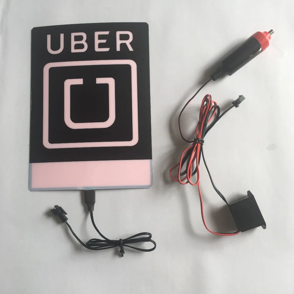 

Uber el flashing glow car sticker on can window with DC12V cigarette charger inverter free shipping new uber lyft