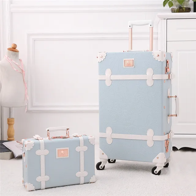 light blue suitcase