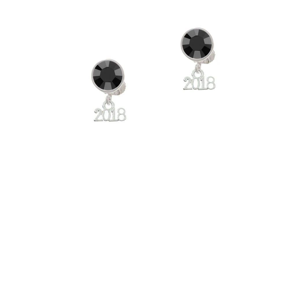 Mini Year 2018 Crystal Clip On Earrings (2)