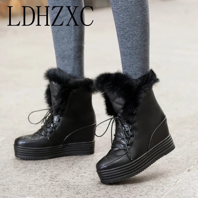 

LDHZXC Black Punk PU Leather Retro Platform High Heel Ankle Boots Round Toe Solid Lace-up Women Motorcycle Boots Size 34-43