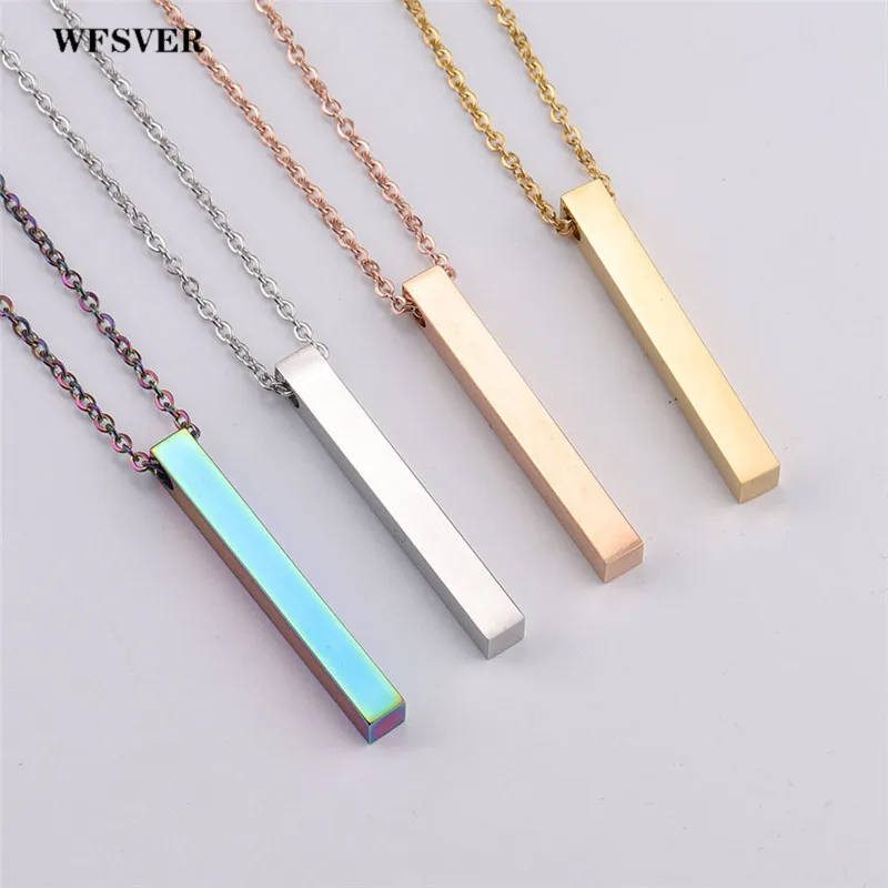 

WFSVER Religious Bible Verse Christian Belief Jewelry Fashion Bar Pendant Necklace For Women Men Stainless Steel Jewelry