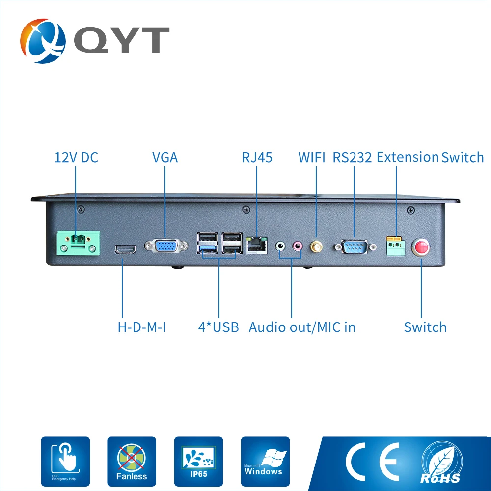 11,6 дюймовый промышленный панельный ПК с широкими модулями напряжения 9V~ 36V intel J1900 2,0 GHz емкостный сенсорный 4GB ram 32 SSD
