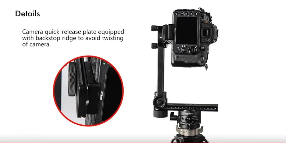 SUNWAYFOTO CR-3015A 360 градусов VR панорамная головка штатива легкое вращение вертикальной рельсы на 180 градусов для четкой съемки Nadir
