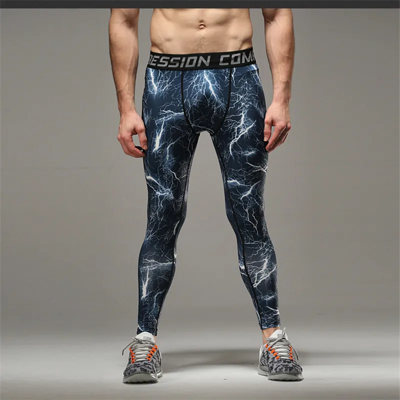 Blue Zigzag long pants men sport wear (1)