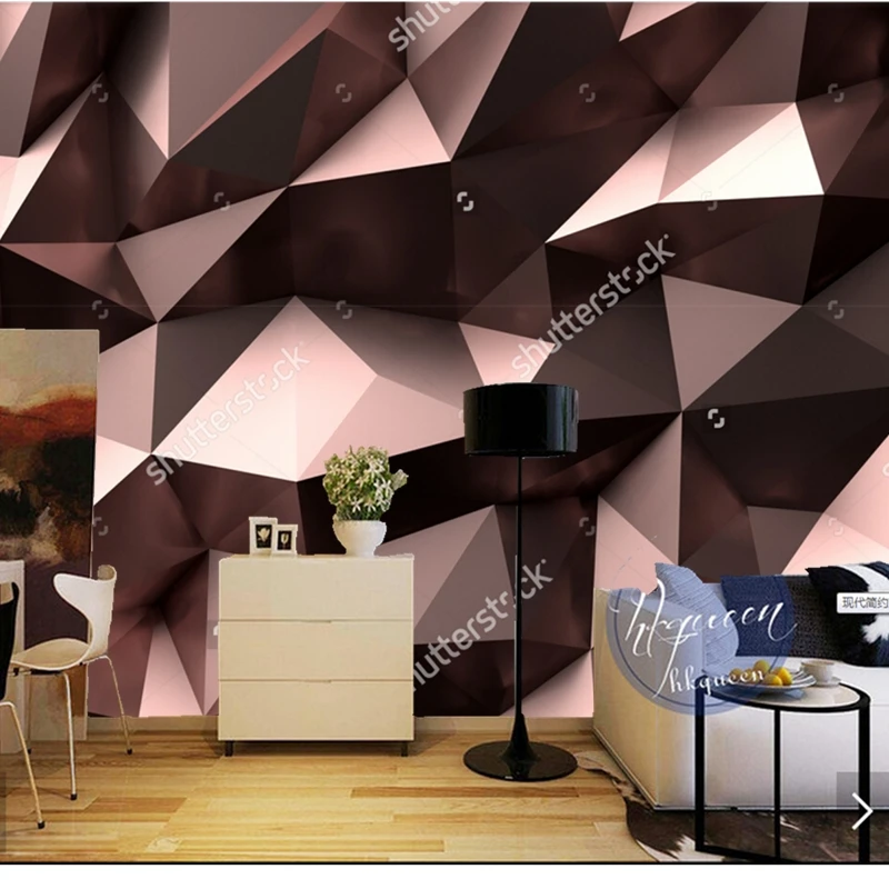 Современная текстильная обоев, 3D геометрические узоры для гостиной диван Ресторан фоне стены винил Papel де Parede