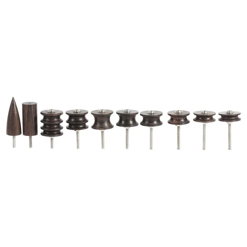 Leathercraft Kit Wooden Leather Craft Burnisher Polished Slicker Set Grinding Tip Useful Tools