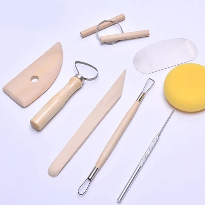 Buy 8PC Multi function Wooden Handle Pottery Tools