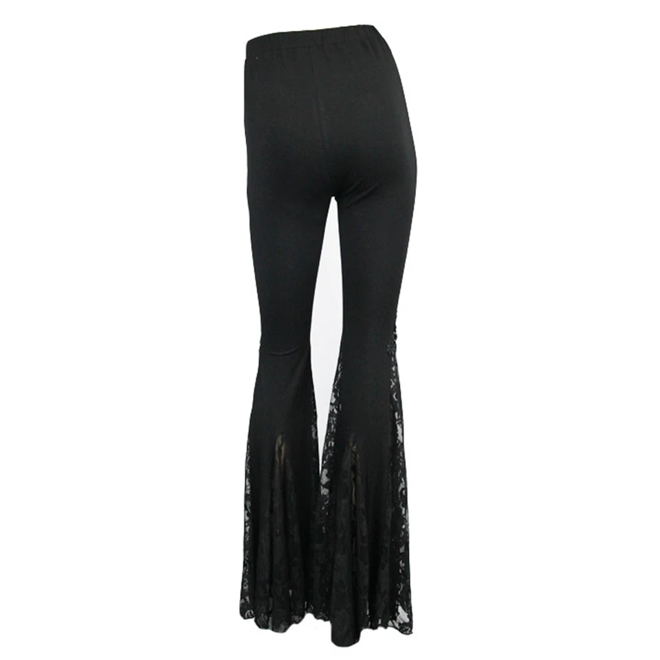 bell bottom leggings black