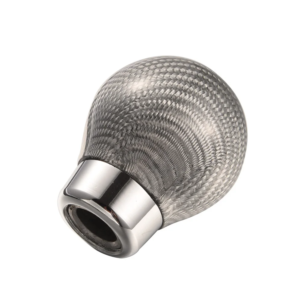 Ball Shape Gear Shift Knob Silver Color Shift Knob Carbon Fiber And