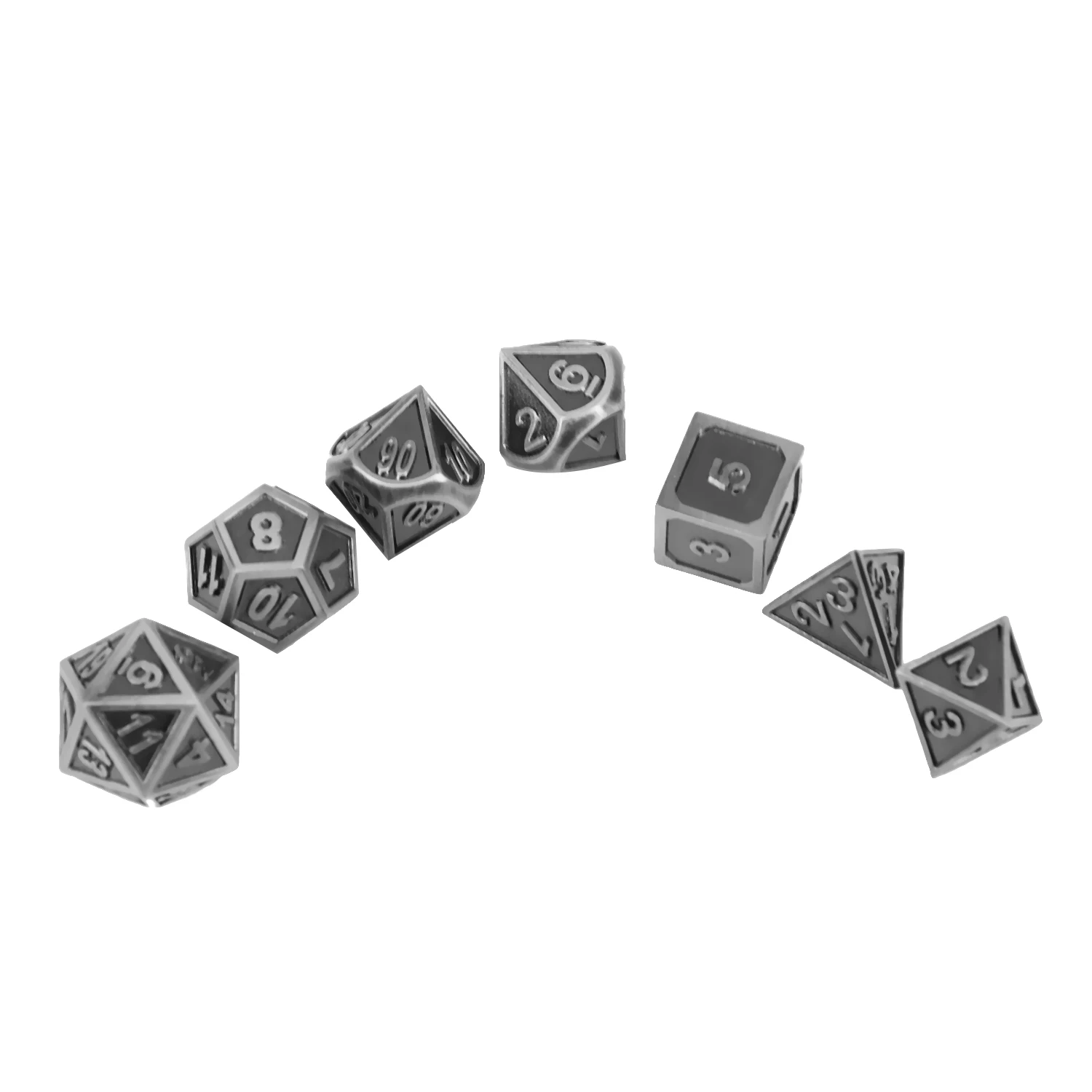 7x металлические многогранные кубики набор W/сумка РПГ MTG ролевые игры подземелья и дракон игры