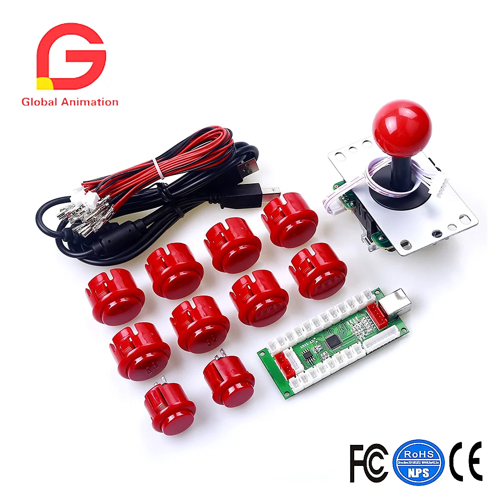 

CY-3103 PC PS3 Android XBOX 360 For Windows 4 In 1 USB To Joystick Arcade Game Controller DIY Kit For 1 Player USB Joystick