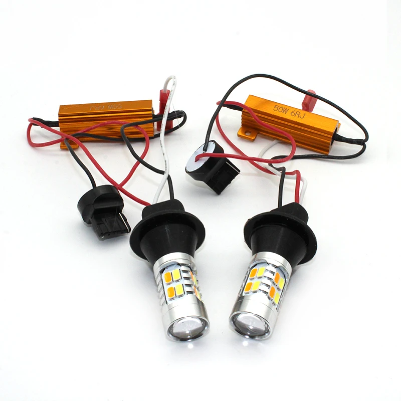 MON SU Автомобильный светодиодный светильник 20SMD T20 7440 WY21W BA15S BAU15S 1156 P21W S25 дневной