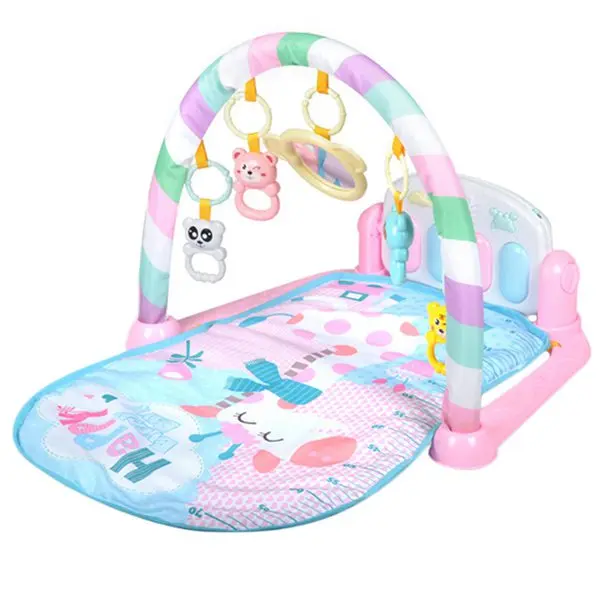 Pink Детский игровой коврик, детский коврик, развивающий коврик-головоломка с фортепианной клавиатурой и милым животным, детский игровой коврик для занятий ползанием, игрушки - Цвет: Pink