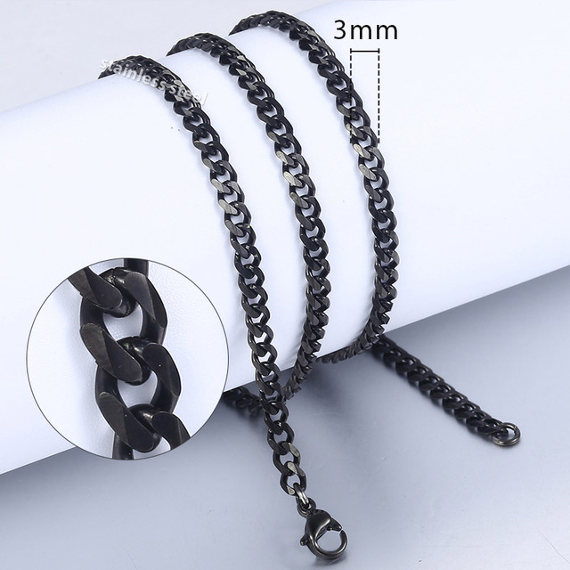 Necklace Stainless Steel Cuban Rope Box Snake Link Chains Necklace Silver Color Male Jewelry Wholesale 24" 60cm 3mm KNN1