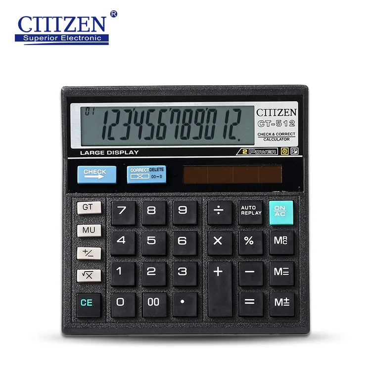 GTTTZEN CT-512 الكلاسيكية التمويل سطح المكتب السلطة المزدوجة 12 أرقام حاسبة الشمسية Calculadora