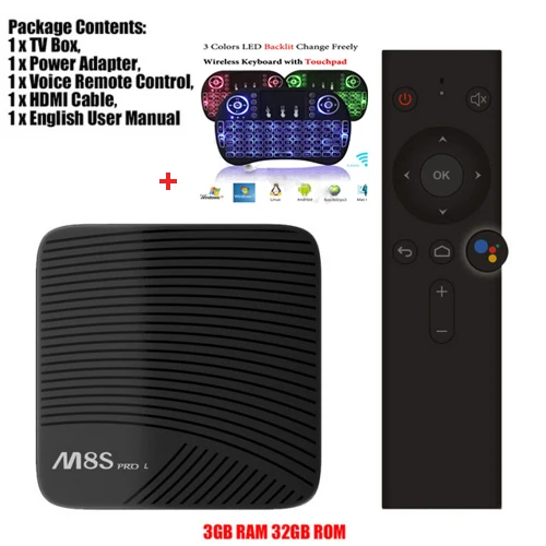 

M8S Pro L 5pcs Voice Control TV Box 3GB/16GB 3GB/32GB Android 7.1 Amlogic S912 Octa Core 2.4G&5G Dual Wifi 4K H.265