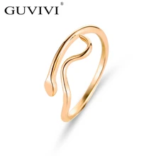 

Guvivi New Simple Wave Ring Open Water Ripple Bohemian Finger Ring For Women Fashion Wedding Accessories Engagement Couple Gifts