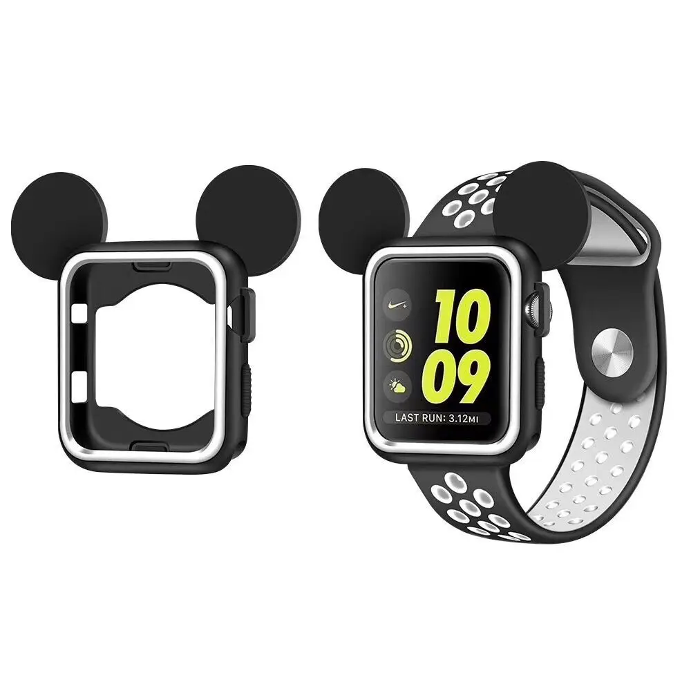 38mm mix color Cover Soft Rubber Protective Cover For Apple Watch case Silicone 42mm Nike sport bumper shell For iwatch 3/2/1