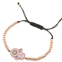 Золото Серебро Микро-паве cz кубический цирконий веревка отрегулированный браслет из медного бисера xg53 ручной Шарм плетеные браслеты ювелирные изделия для женщин