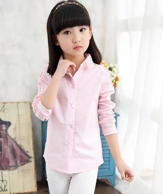 

2019 autumn children's clothes girls blouses casual long sleeve hollowed cotton baby girl blouse for girls kids shirts tops