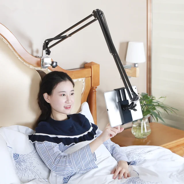 Adjustable Bed Tablet Stand 110cm Arm Universal Rotating Desktop Table